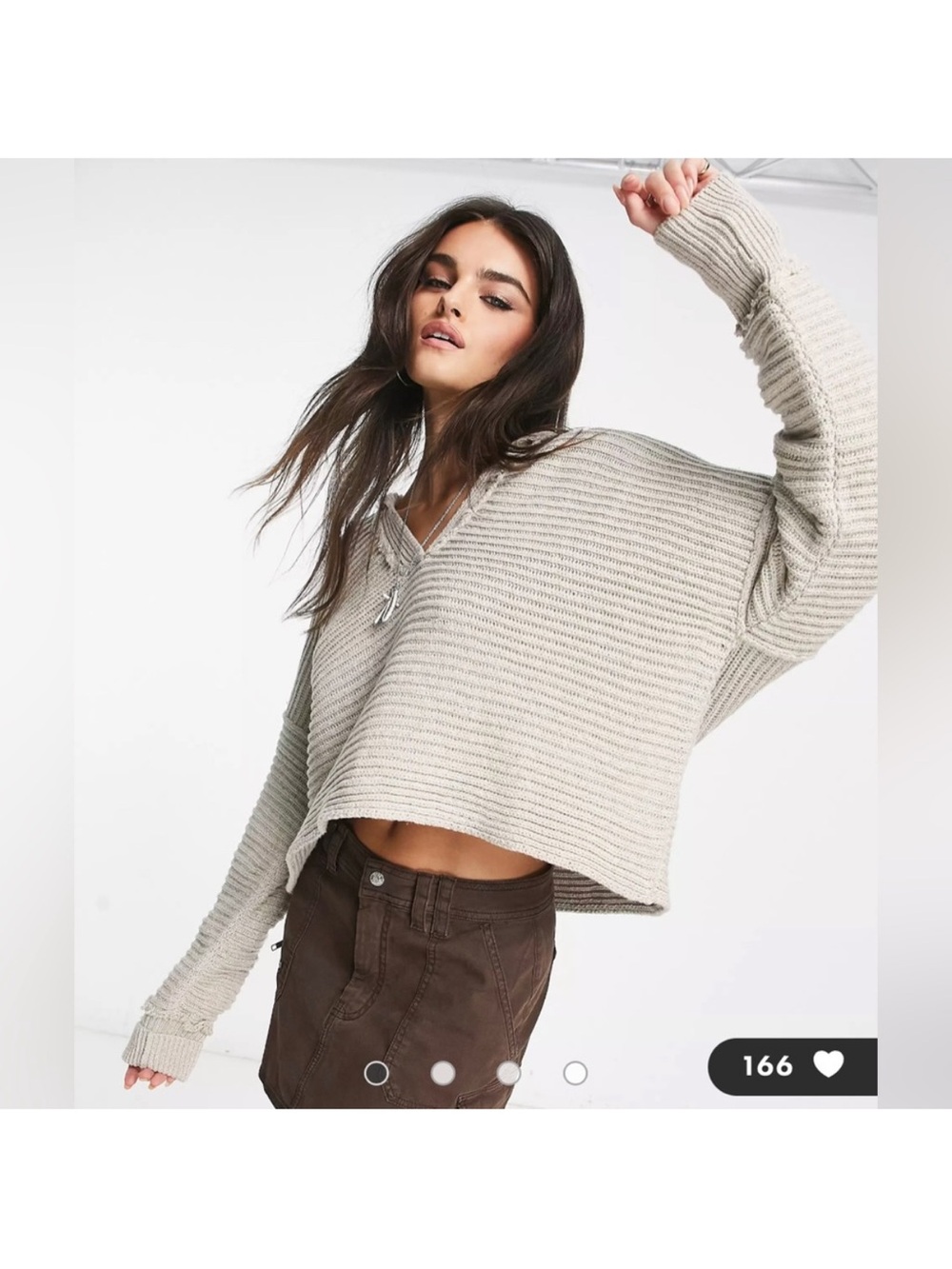 Free People Marlie Pullover Sweater Gray, Size Medium